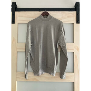 Alfani Men’s Mock Neck Sweater Extra Fine Italian Merino Wool Beige Size Large